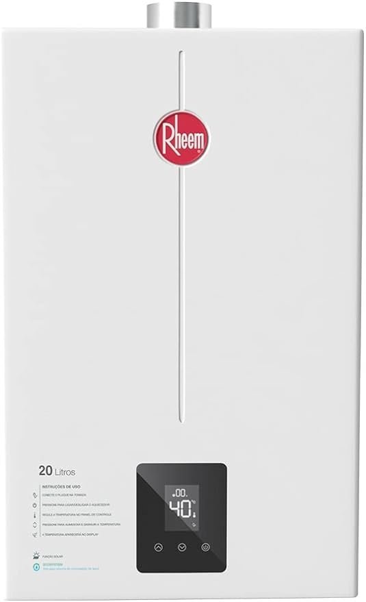 Aquecedor de Água a Gás 20 litros digital EF Bivolt Rheem RB3AP20