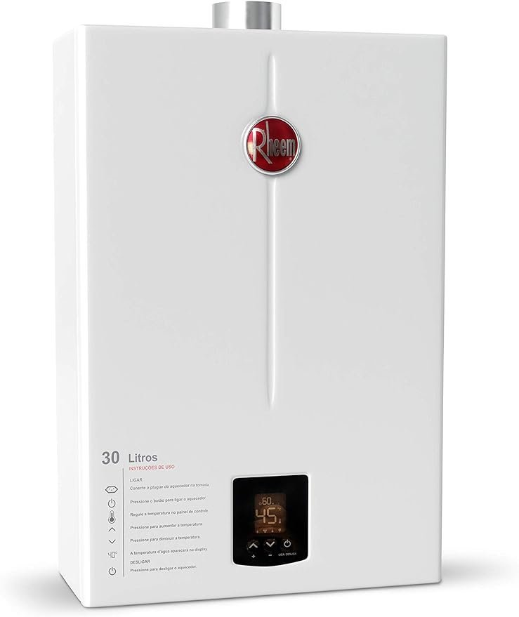 Aquecedor Agua a Gás Rheem 30 L/min Digital Bivolt RB3AP30