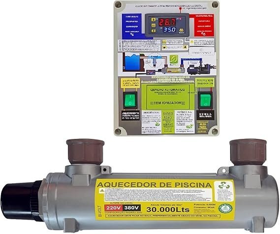 Aquecedor de Piscina Trocador de Calor Automático 30 Mil Litros Surdefens