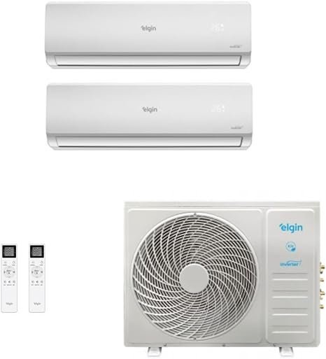 Ar-Condicionado Multi Split Inverter Elgin 18.000 (2x Evap HW 12.000) Quente e Frio 220V