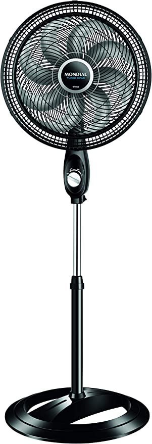 Ventilador Coluna 40cm Super Turbo 8 Pás, Mondial VTX-40C-8P Preto/Prata 140W 