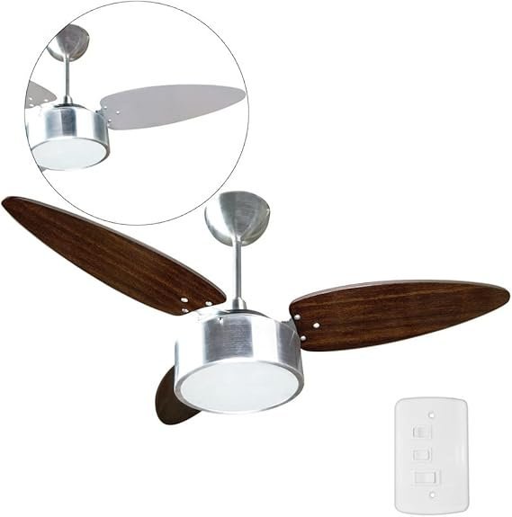 Ventilador de Teto Fharo Ventisol cor Madeira ou Alumínio