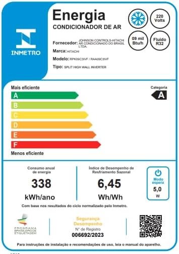 Ar Condicionado Split Hi Wall Inverter Hitachi AirHome 9.000 Btus Frio 220V SPK09C3IVF-3