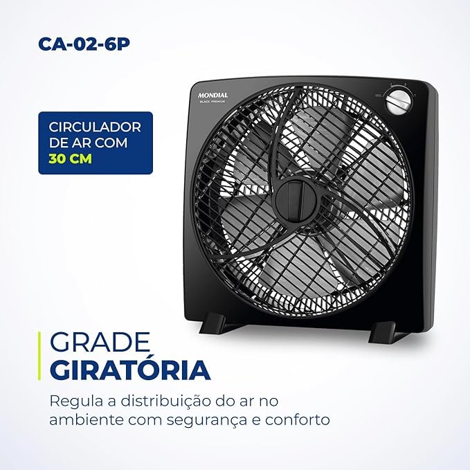 Circulador de Ar CA 02 P6 30cm Premium Mondial 3