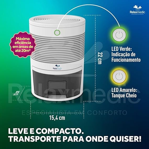 Desumidificador de Ambiente Elétrico Antimofo Drysec Bivolt RelaxMedic 2