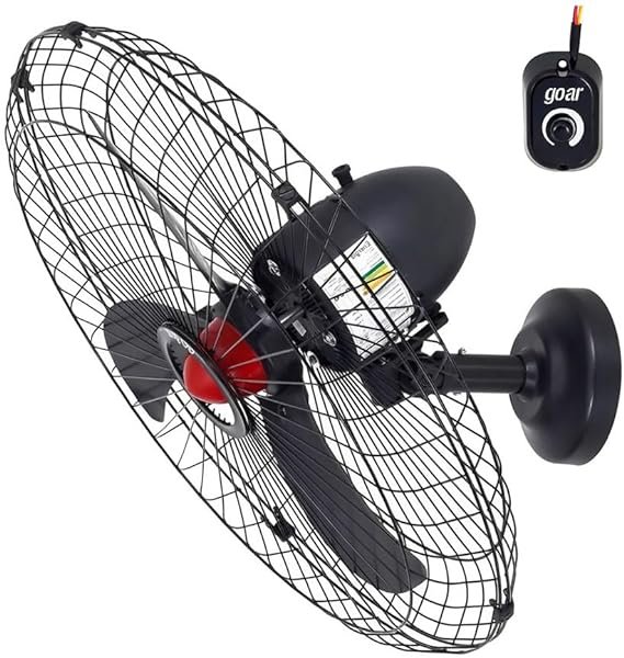 Ventilador Oscilante de Parede Goar 70 cm Preto Bivolt