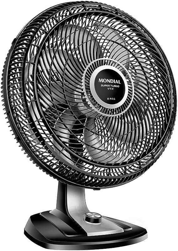 Ventilador 50 cm Super Turbo 8 Pás Mondial Preto ePrata 150W VTX 50 8P