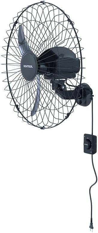 Ventilador de Parede Oscilante 3 Pás Premium Preto 60cm Ventisol 2