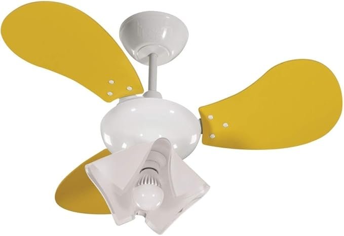 Ventilador de Teto Greco Branco 3 Pás Amarelo 130w Tron