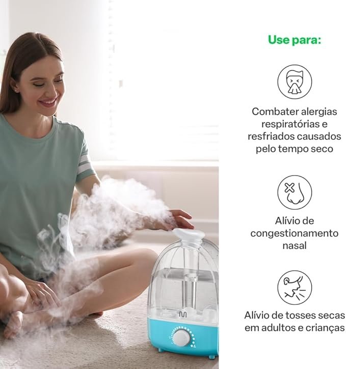 Umidificador de Ar Clear Tank 3,2 Litros Bivolt Multi Saúde HC167 5