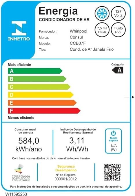 Ar condicionado janela 7500 BTUs Consul Frio CCB07FB 4